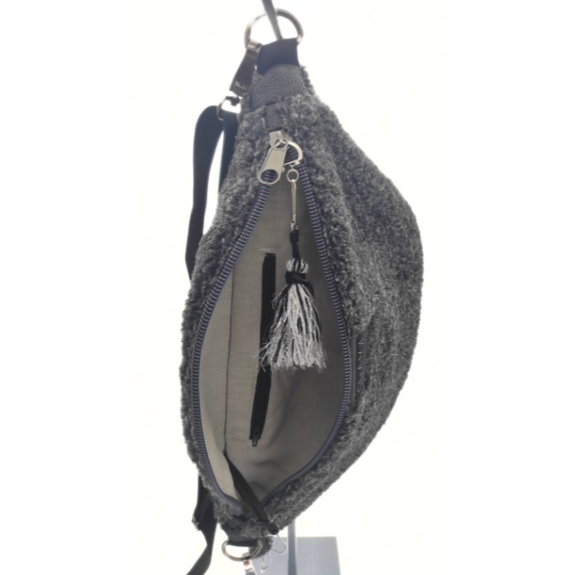 Sac banane moumoute gris anthracite