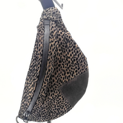 Sac banane cuir motif léopard taille M