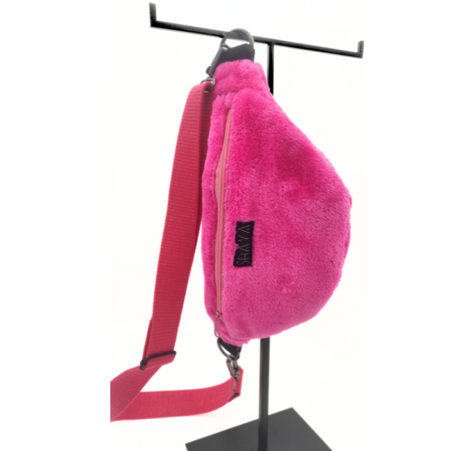 Sac banane moumoute rose fushia M