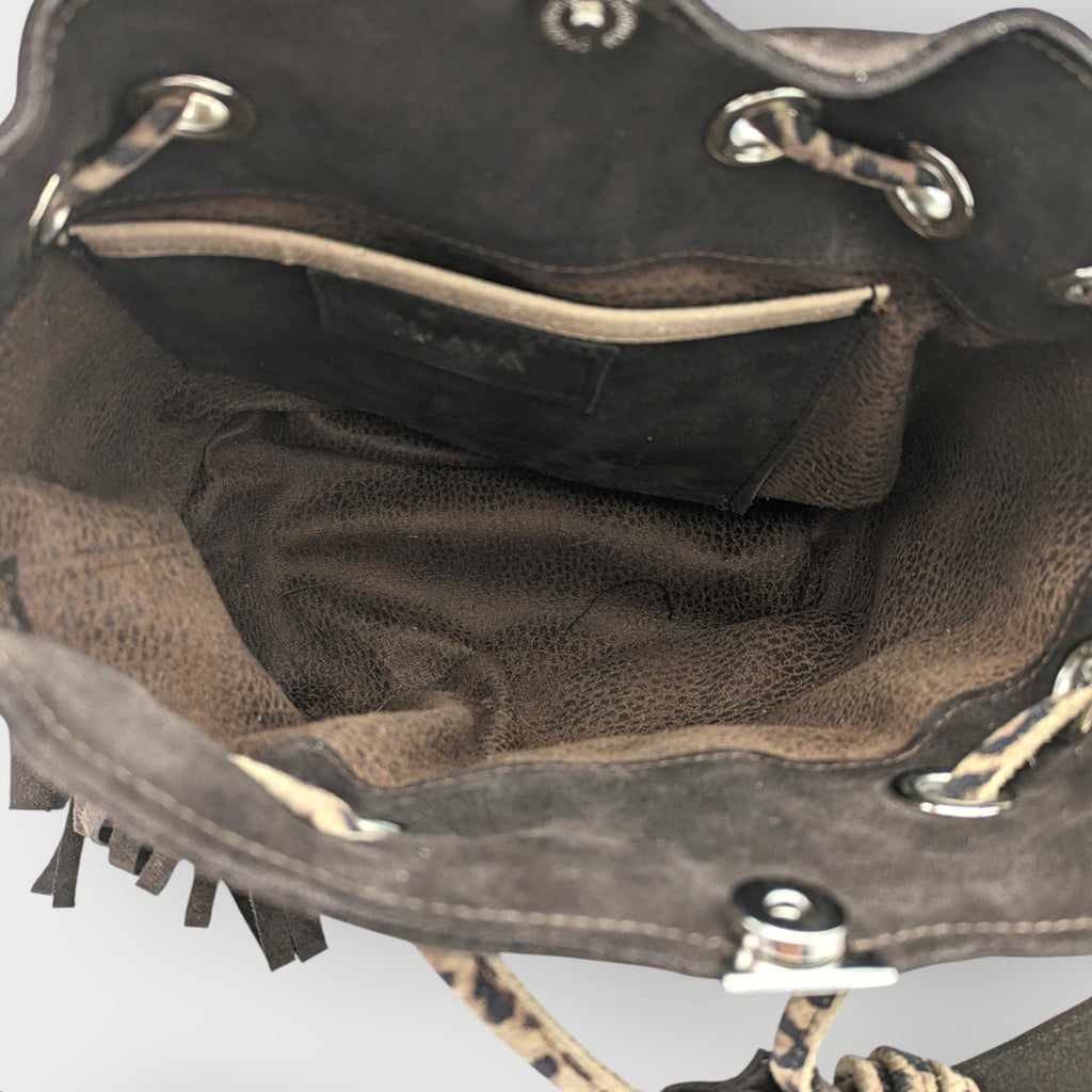 Sac Julie mini - marron & léopard