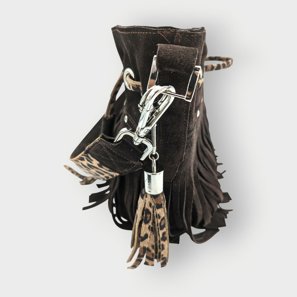 Sac Julie mini - marron & léopard