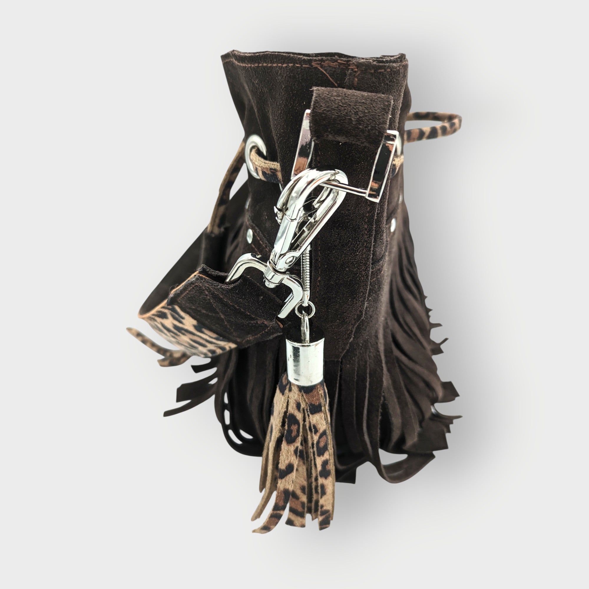 Sac Julie mini - marron & léopard