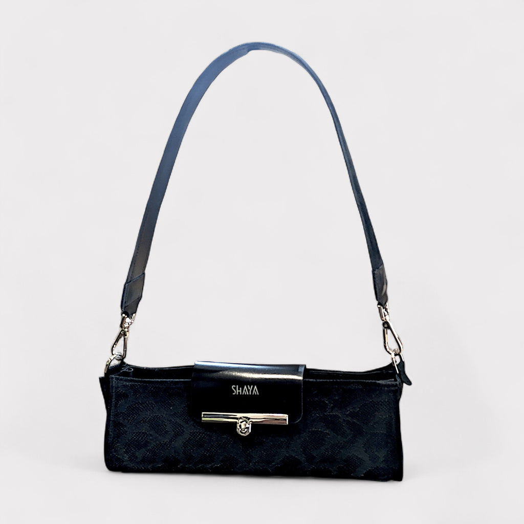 Sac Haya - noir motif reptile