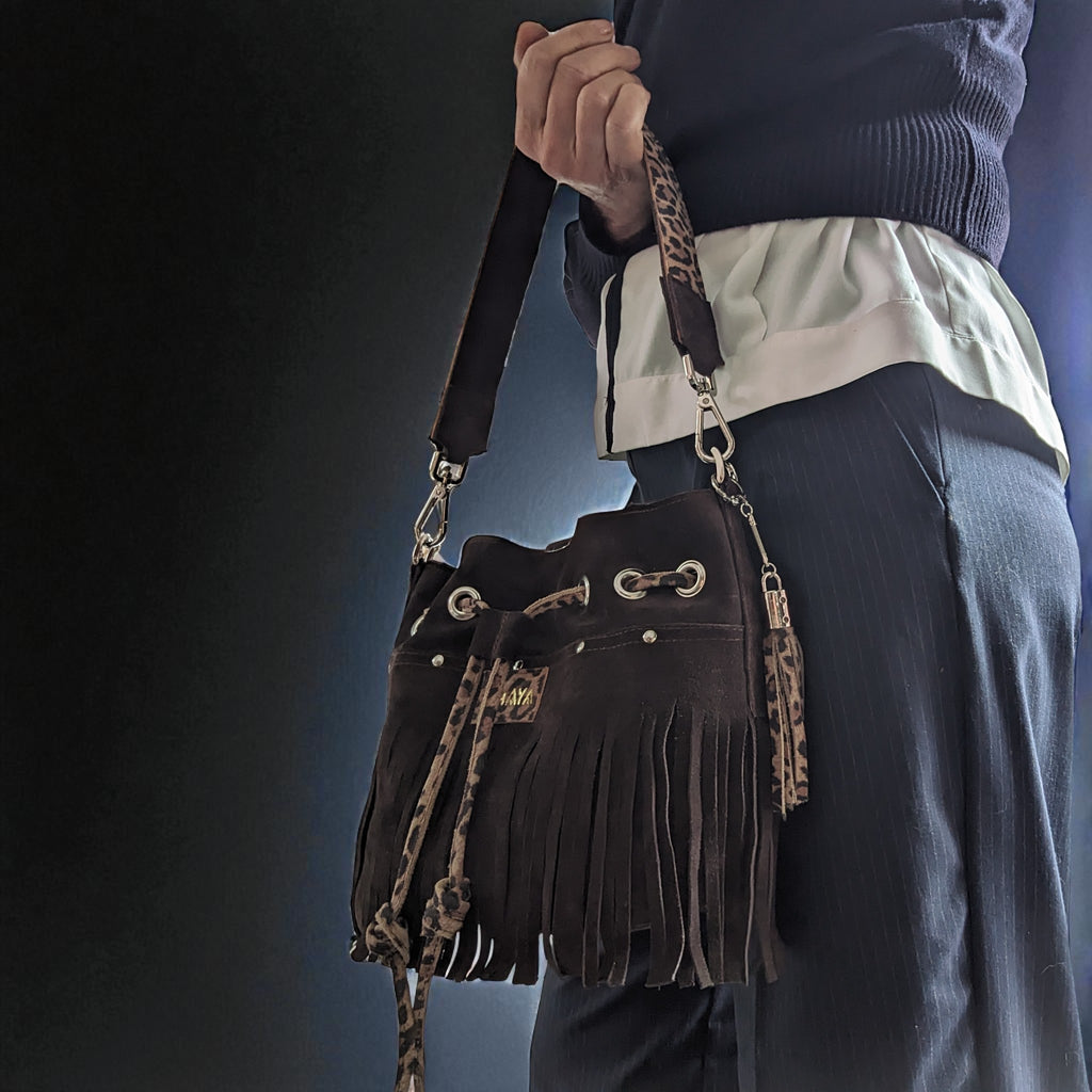 Sac Julie mini - marron & léopard