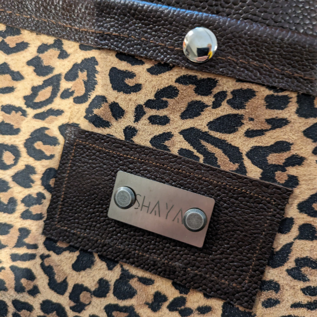 Sac Sarah - cabas marron & léopard