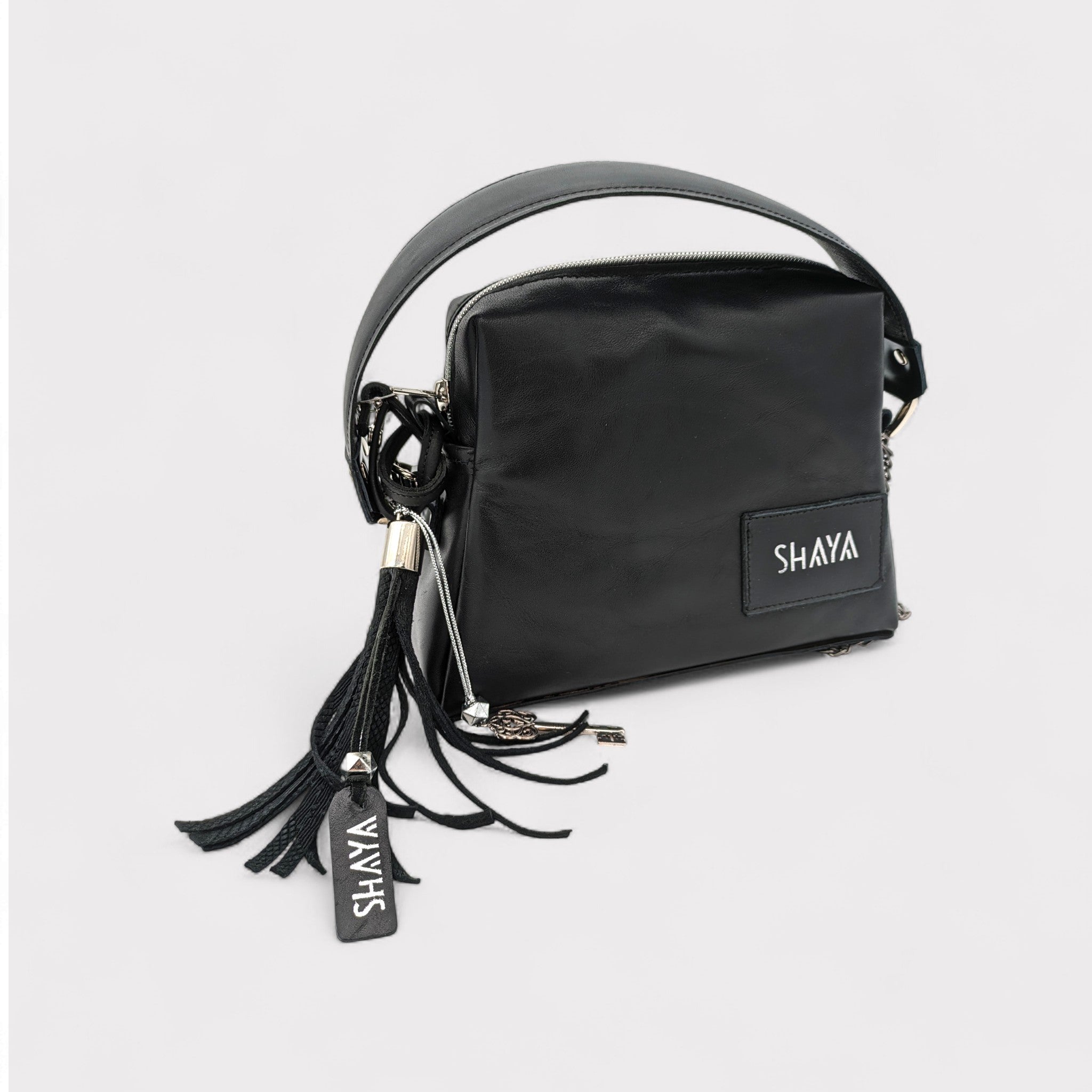 Bijou de sac - noir & charm clef Image secondaire du produit