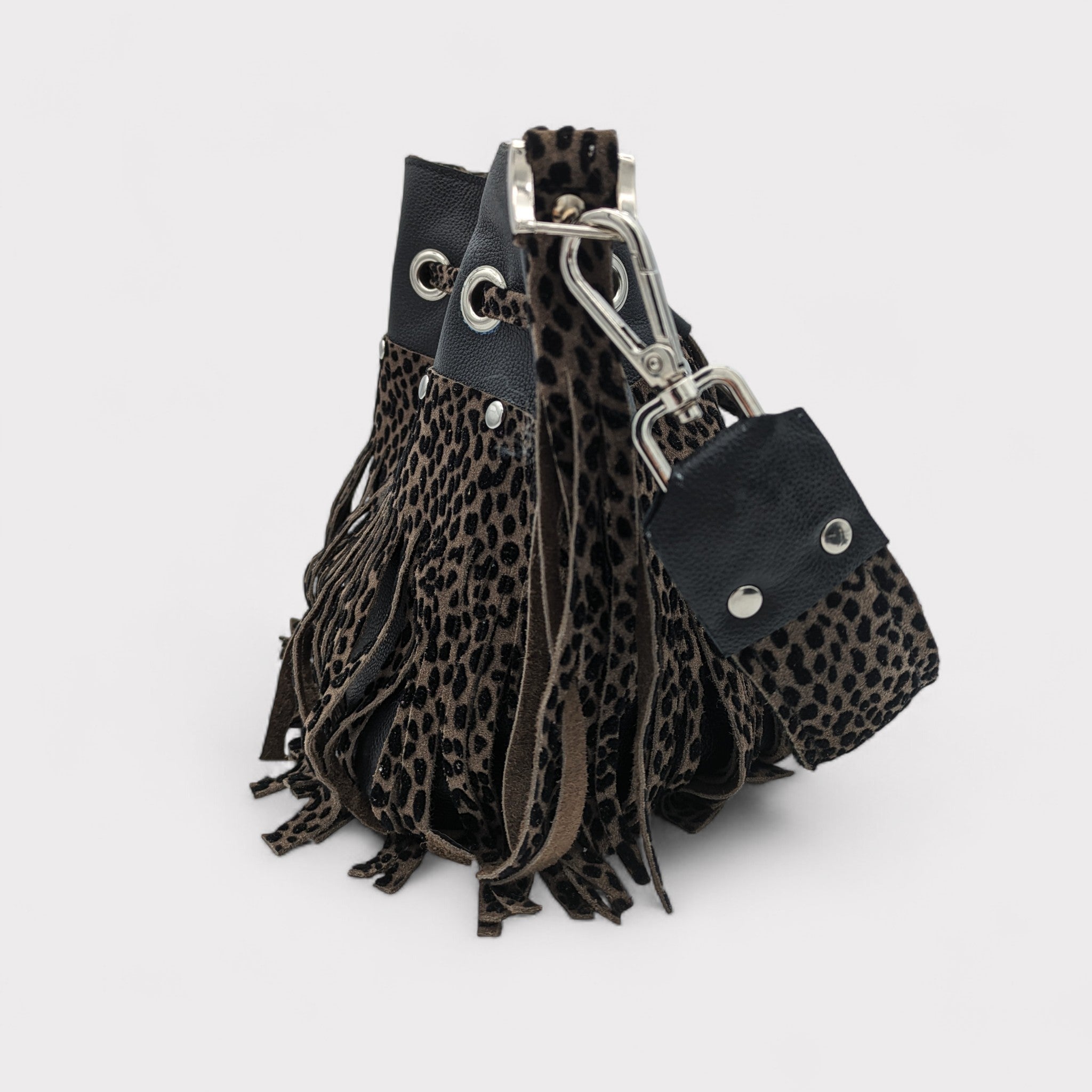 Sac Julie mini - noir & léopard