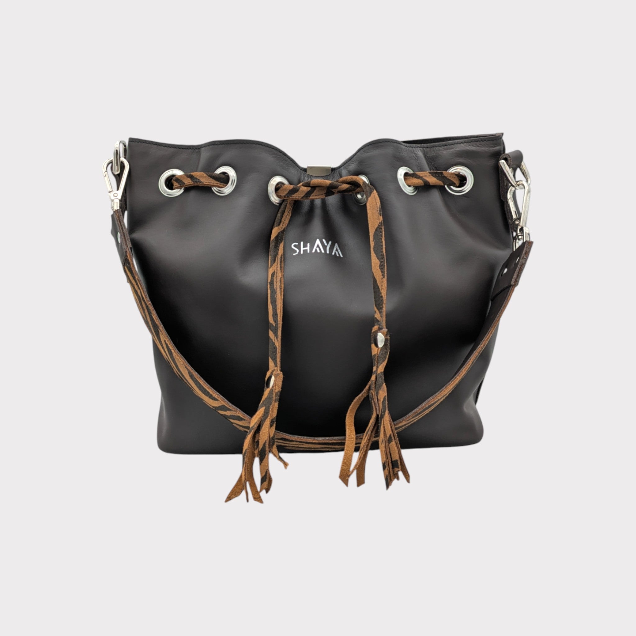 Sac Julie - marron & motif zèbre Image principale du produit