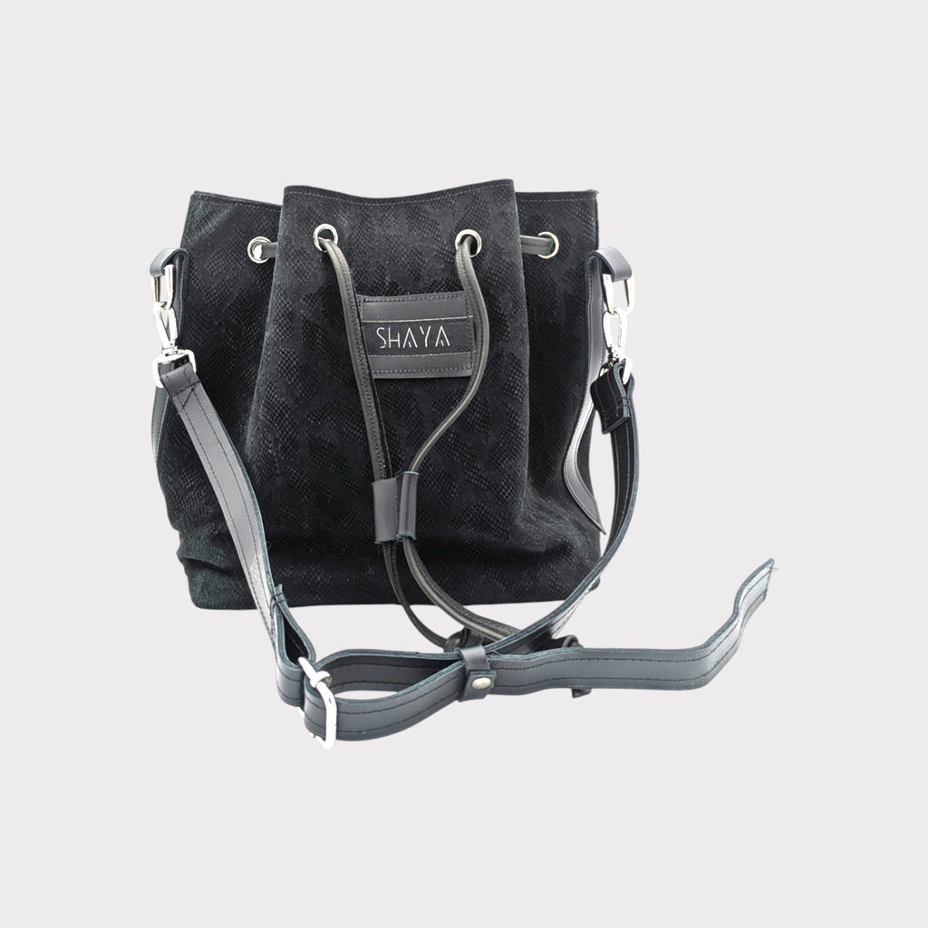 Sac Julie - noir motif reptile