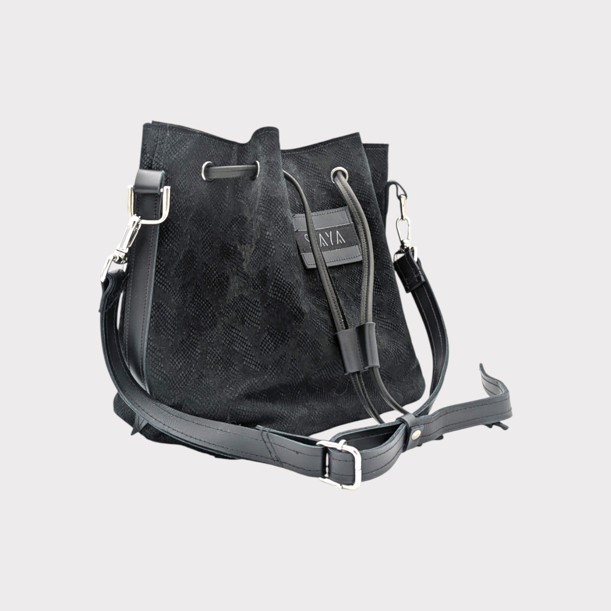 Sac Julie - noir motif reptile