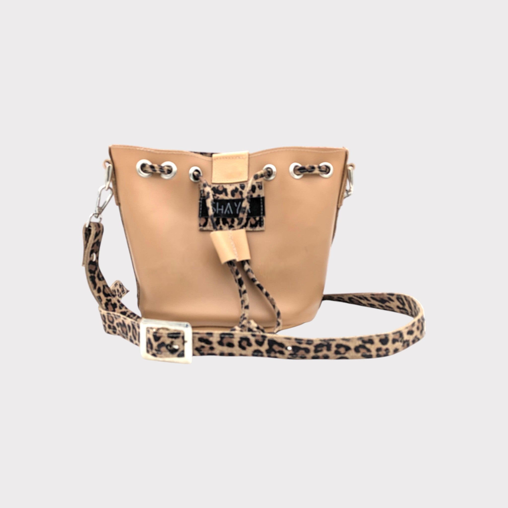 Sac julie mini - beige & léopard