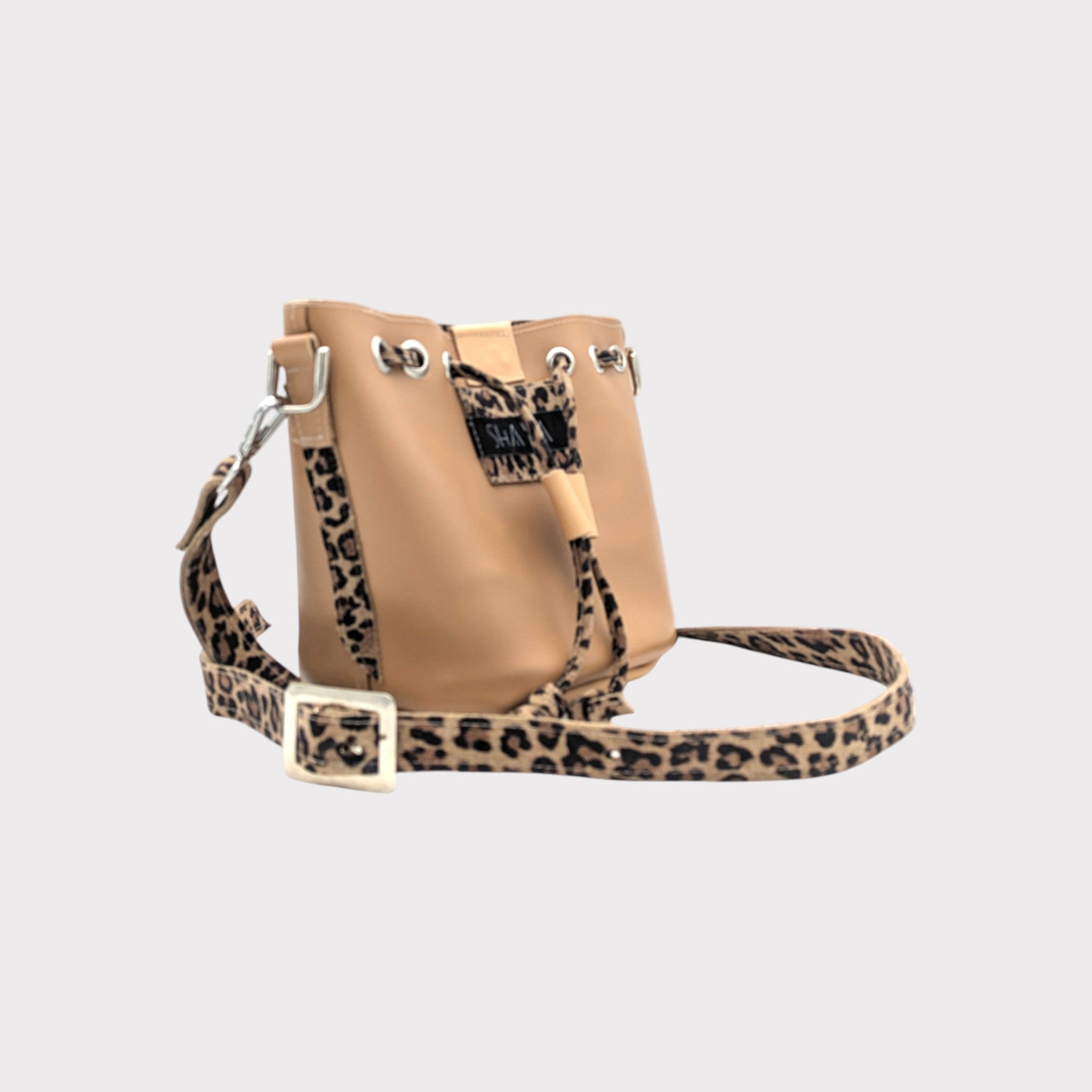 Sac julie mini - beige & léopard