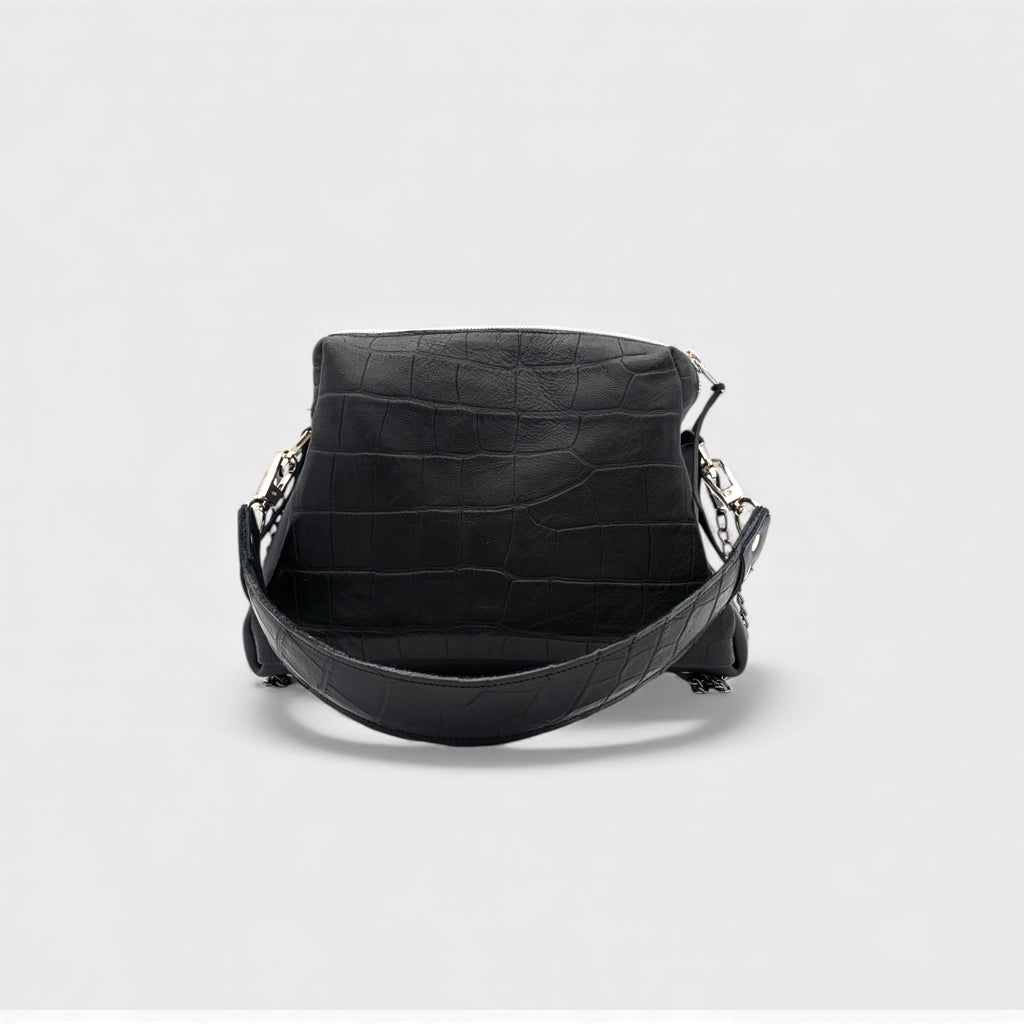 Sac  Dandy mini - noir & motif crocodile