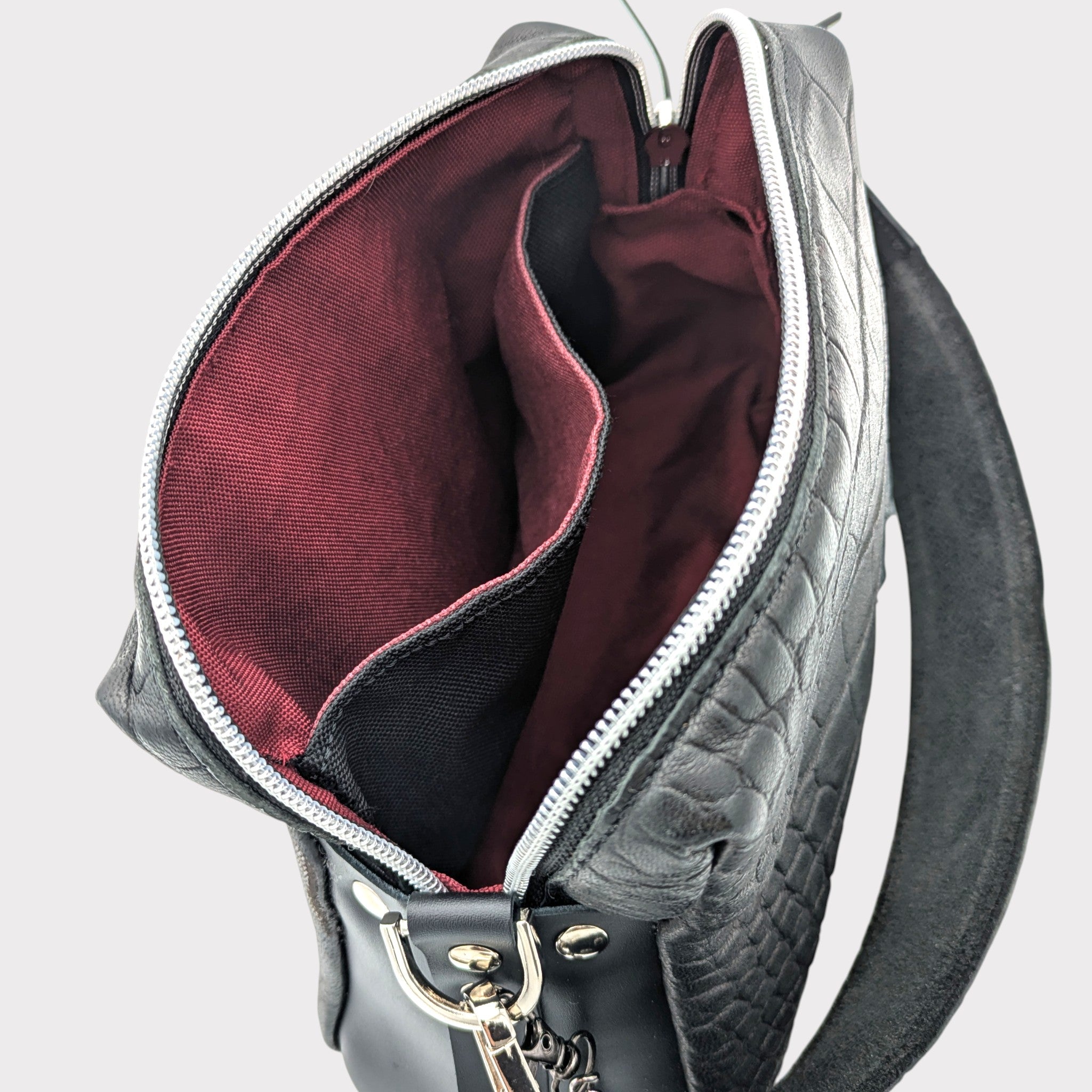 Sac  Dandy mini - noir & motif crocodile