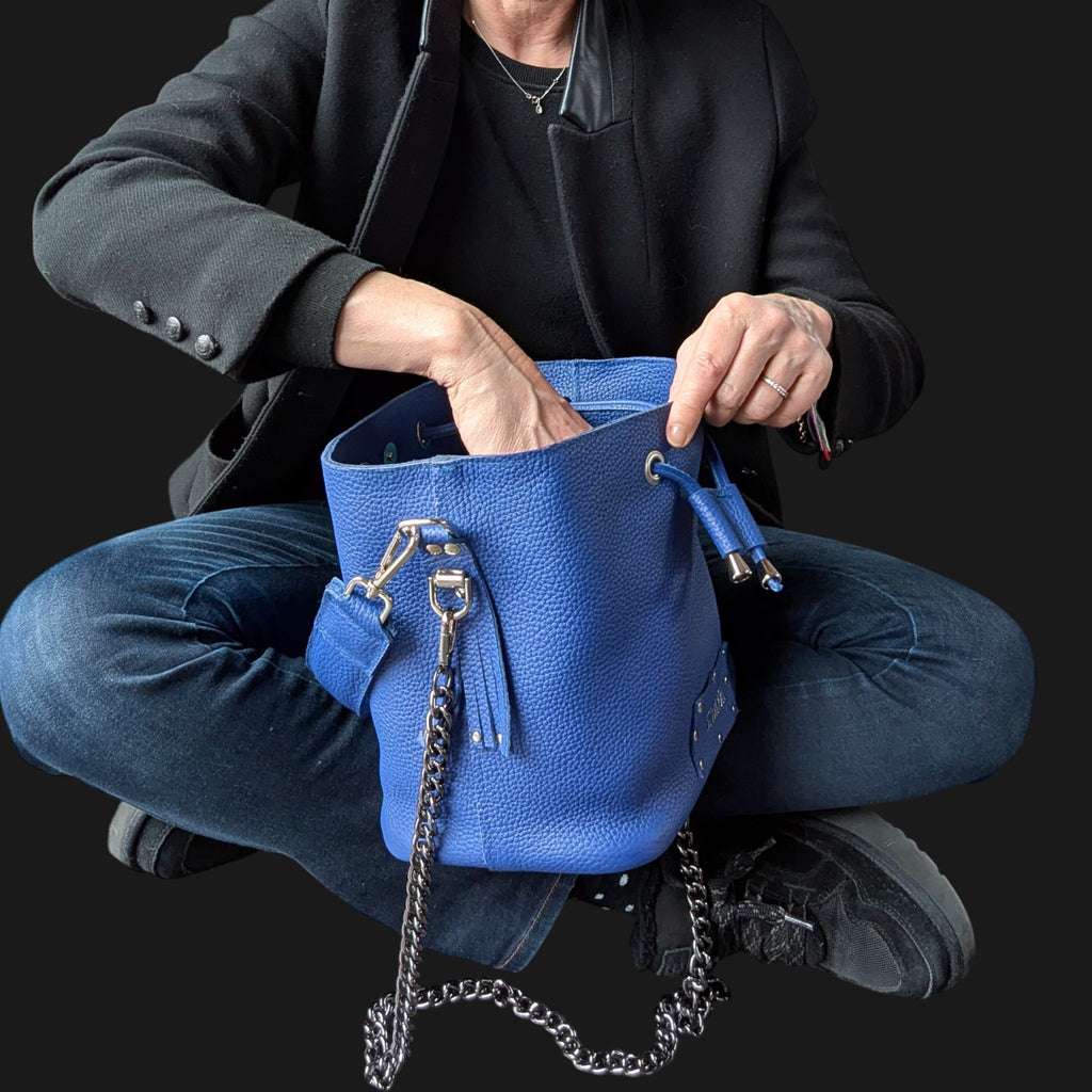 Sac Julie - bleu texturé
