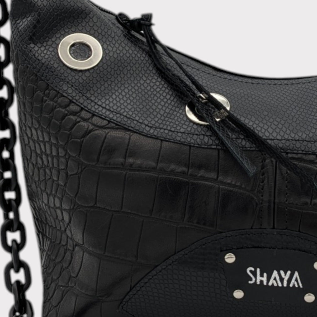 Sac Mia- noir façon croco