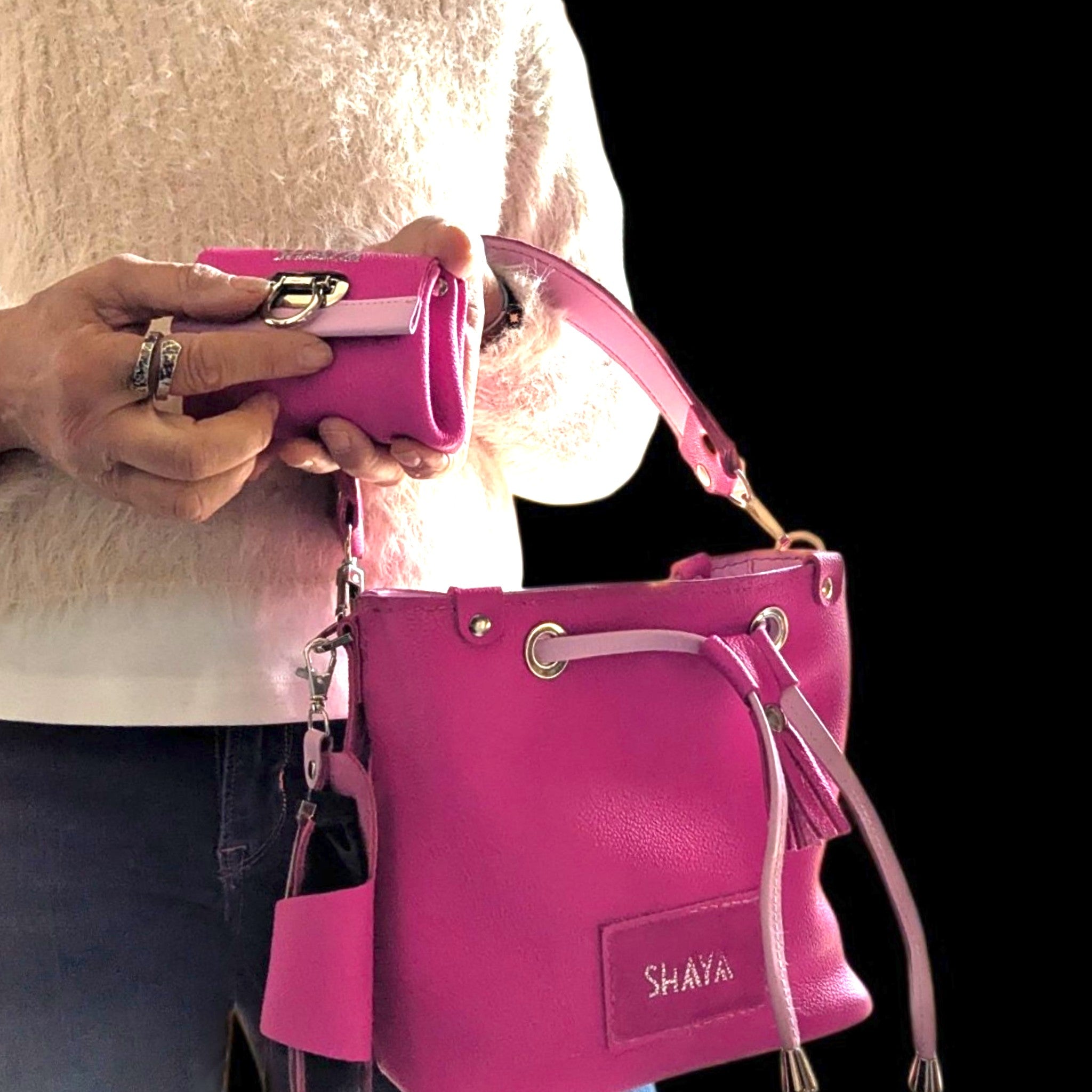 Porte-monnaie de ceinture- rose fuchsia