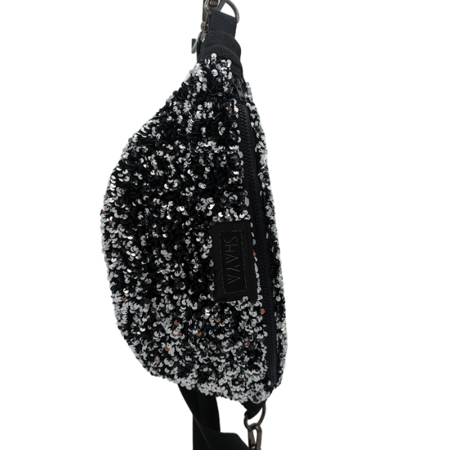 Sac banane sequins argent taille L