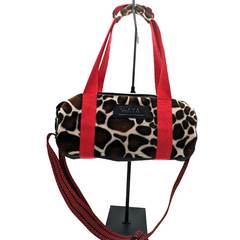 city bag sport marron et motif girafe