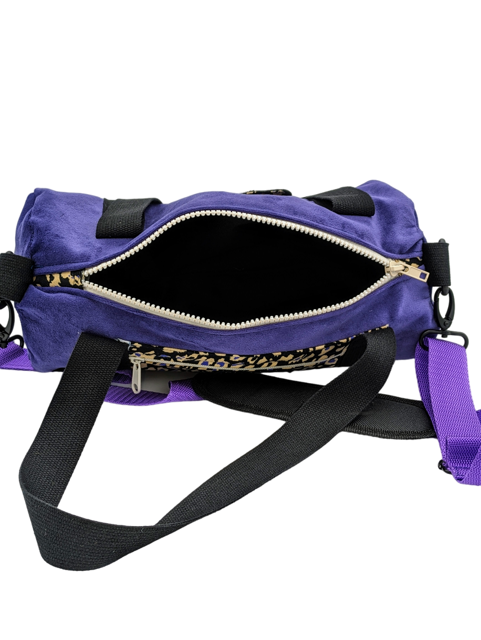 city bag sport violet motif léopard