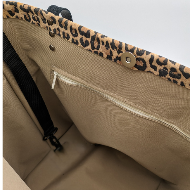 Sac Sarah - cabas marron & léopard