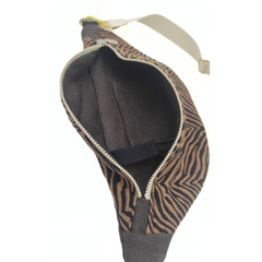 Sac banane motif tigre et lin taille L