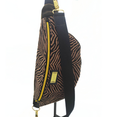 Sac banane motif tigre et velours taille L