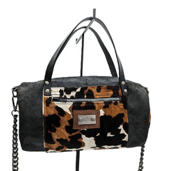 city bag sport cuir motif vache