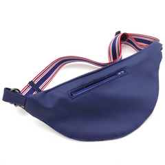 sac banane simili cuir bleu taille L