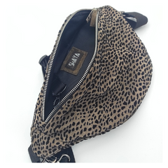 Sac banane cuir motif léopard taille M